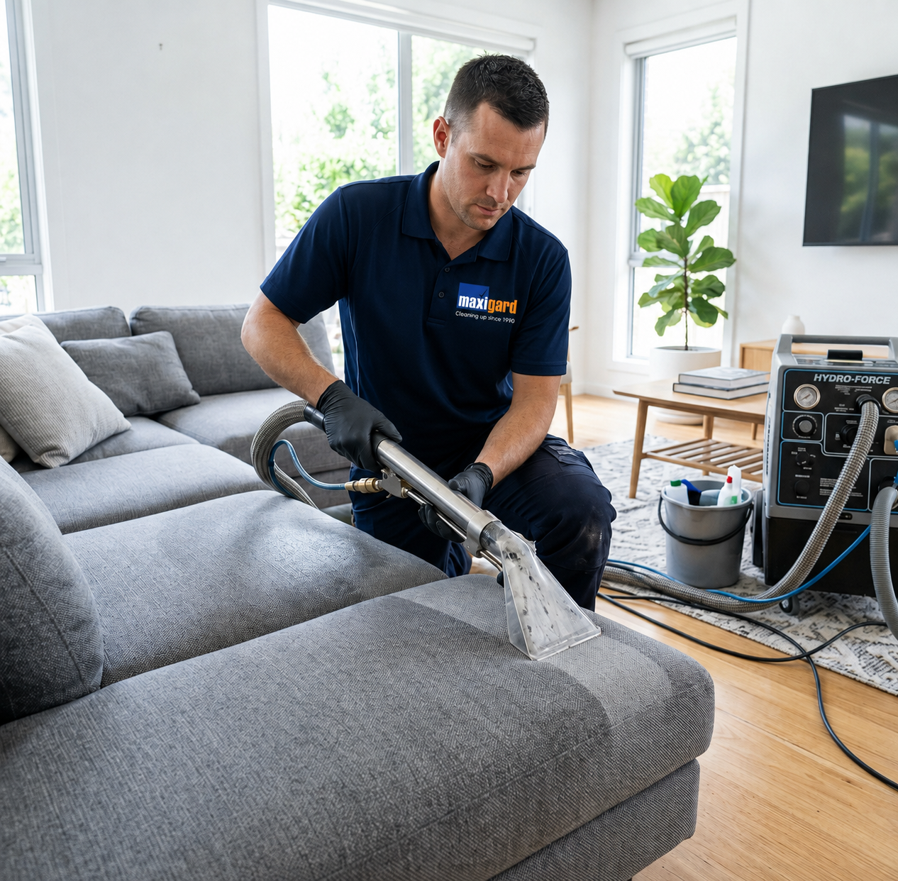 Maxigard sofa cleaning technician